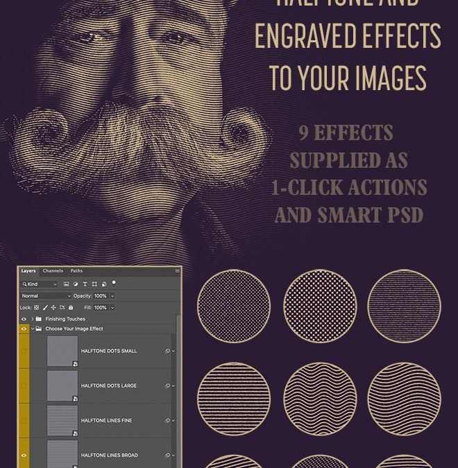 Photoshop Halftone & Engraved Effects for Premium Members