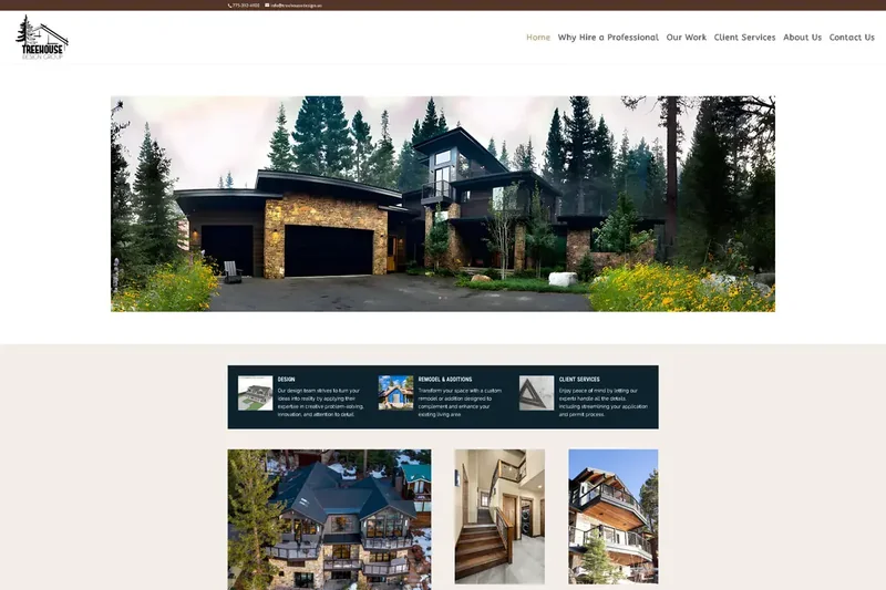 Treehouse Design Group website with architectural projects and custom home design services