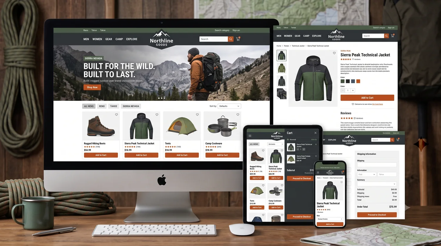 Ecommerce website mockups