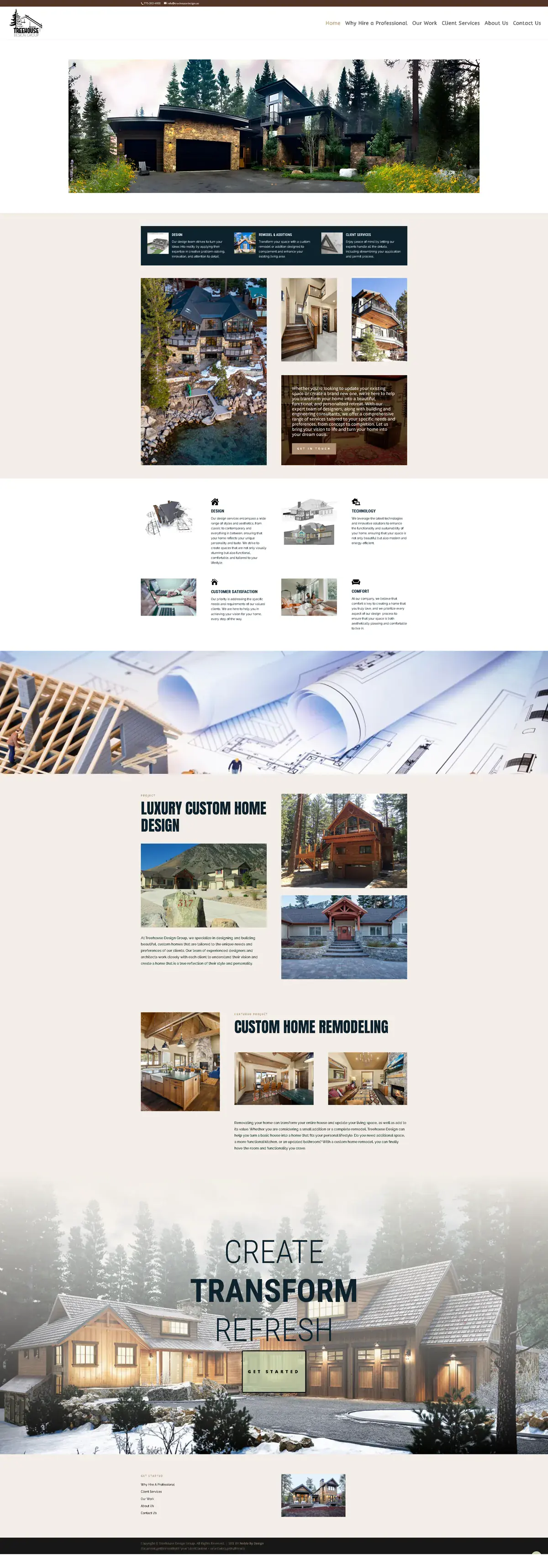 Treehouse Design architecture website designed by Noble By Design
